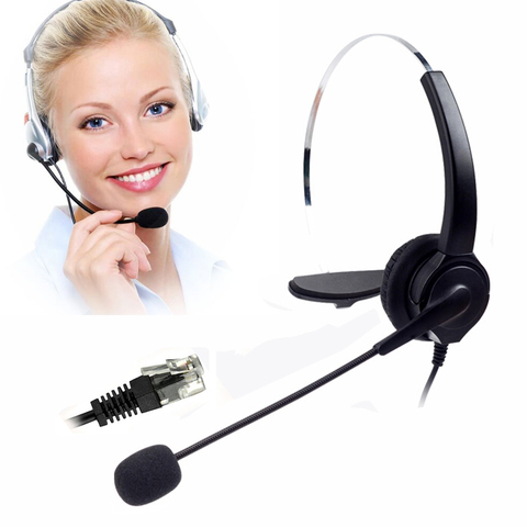 Corded Telephone Headset Rj9 for Landline Phones Call Center Noise Cancelling Telephone Headset Monaural Call Centere Headset ► Photo 1/6