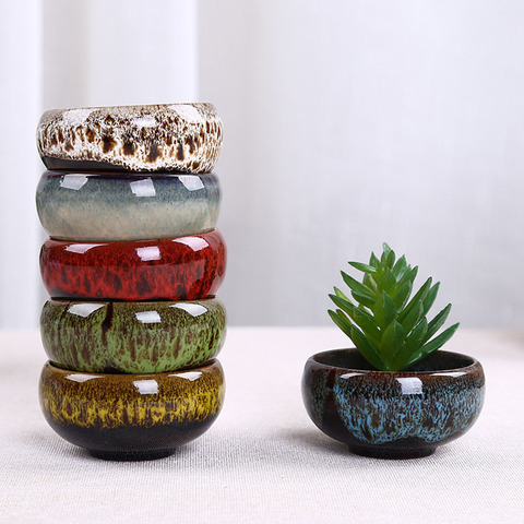 Mini Wicker Bonsai Flower Ceramic Plant Pot For The Garden Planters Desktop Pc Decor Flower Ceram Pots Flowerpot Decorative Mold ► Photo 1/6