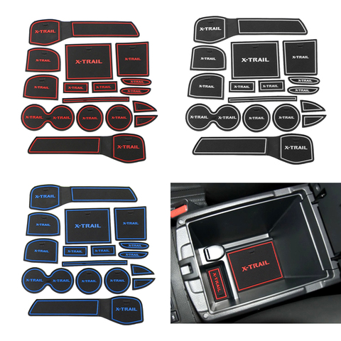 Car Gate Slot Pad Mat Anti Slip Non-slip Pads Fit for Nissan X-trail Xtrail X Trail T32 2013 - 2016 Interior Door Pad Cup Mats ► Photo 1/6