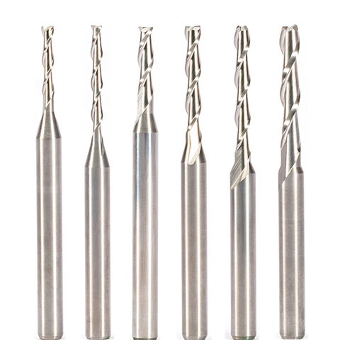 10pcs 3.175mm 4mm 5mm 6mm Shank Double Flute Spiral Flat Endmills Two Flute CNC Milling Cutter Router Wood PVC MDF Plywood Bits ► Photo 1/5