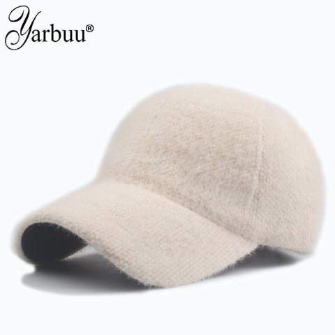 [YARBUU] New fashion brand high quality wool baseball cap Thicken Warm Pure color casquette hat Men Women hats wholesale ► Photo 1/6