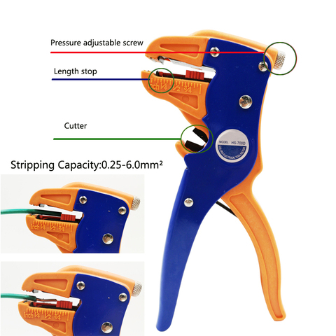 HS-700D Automatic wire strippers stripping diameter can be adjusted automatically for different wire cross sections 0.25-6.0mm2 ► Photo 1/6