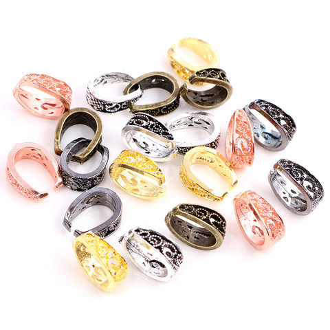20pcs 14x10mm Baroque Style Pendant Pinch Bail Clasps Necklace Hooks Clips Connector DIY Jewelry Findings Accessories 5 Colors ► Photo 1/6