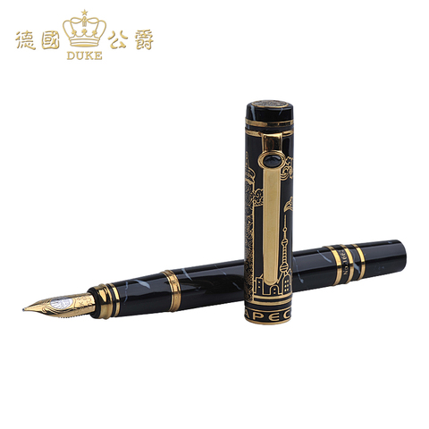 Luxury 18k Gold Pen Germany Duke 0.5mm Writing Point Fountain Pen High-end Business Gift Ink Pens with A Gift Case Free Shipping ► Photo 1/1