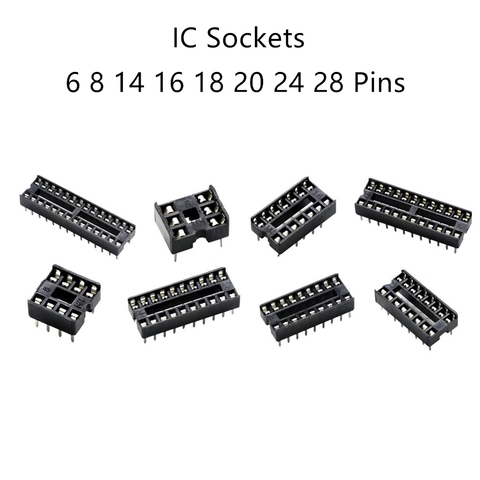 10pcs DIP IC Sockets Adaptor Solder Type Socket Kit 6,8,14,16,18,20,24,28 Pin for arduino PCB Diy Kit ► Photo 1/5