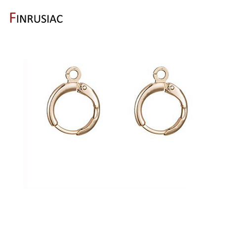 14k real gold plated round earring clasps hooks for diy earring accessories jewelry making supplies ► Photo 1/6