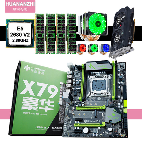 Recommend HUANAN ZHI X79 motherboard with M.2 CPU Xeon E5 2680 V2 with cooler RAM 16G(2*8G) 1600 RECC GPU GTX750Ti 2G video card ► Photo 1/6