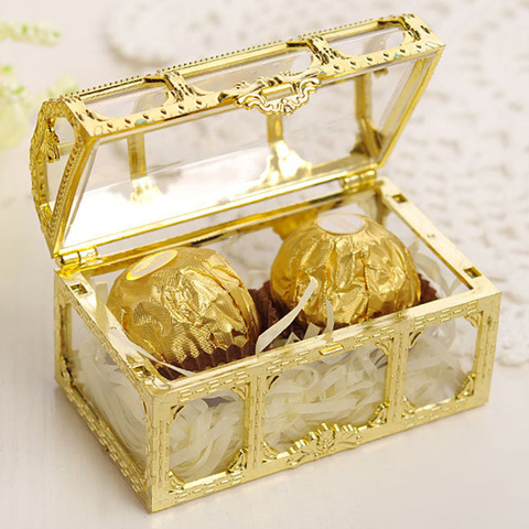 1×gift box trinkets storage box Mini Treasure Chest Food Candy Jewelry Box Collectibles Home Crystal Chest Transparent Organizer ► Photo 1/6