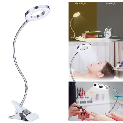 Clip-on Desk Lamp USB Table Lamp Eye Protection LED table Light Bendable Flexible Reading desk Lamp Nail Tattoo Reading Beauty ► Photo 1/6