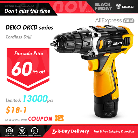 DEKO New Banger 12V Loner 16V Sharker 20V Electric Drill with Lithium Battery Pack Cordless Drill for Home DIY Mini Power Driver ► Photo 1/6