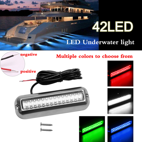 50W 42 LEDs Boat Transom Light Stainless Steel Waterproof Marine Boat Underwater Pontoon Transom Light Universal ► Photo 1/6