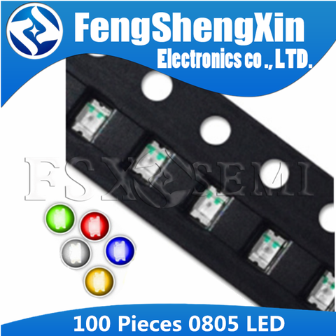 100pcs/lot  0805 LED 2.0*1.2MM Highlighting SMD LED light-emitting diodes Red White yellow blue green orange ► Photo 1/2