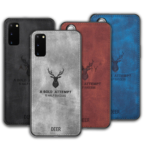 Rugged Cloth Phone Case For Samsung Galaxy S7 S8 S9 S10 S20 Plus S10e Note 8 9 10 20 Ultra A6 A8 2022 Cloth Cover Elk Deer Shell ► Photo 1/6