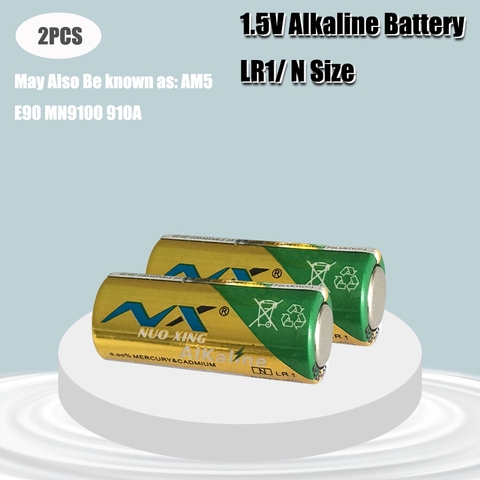 2PCS 1.5V N Size LR 1 Alkaline Dry Battery LR1 AM5 E90 AM5 MN9100 15A 910A Batteries for Toys, Speaker, Bluetooth, Players, MP3 ► Photo 1/6