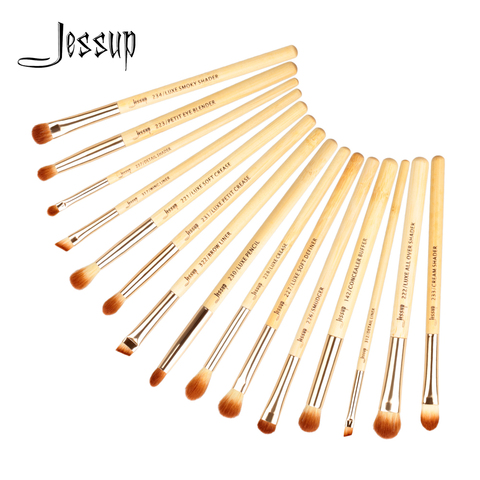 Jessup brushes 15pcs Bamboo makeup Brushes Delicate eye brochas maquillaje Professional Concealer Eyeshadow Eyeliner Beauty T137 ► Photo 1/6