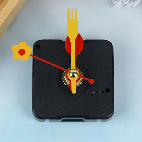 Cute Quartz Clock Movement Kit Spindle Mechanism Replacement Repair Parts With Flower Folk Spoon Hands ► Photo 1/6
