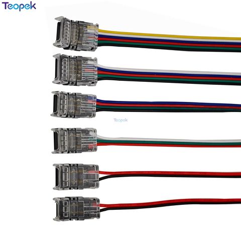 Strip To Wire LED  Connector 2pin 3pin 4pin 5pin 6pin Use Terminals Connection for Single Color RGB CCT RGBW Strip 5pcs ► Photo 1/5