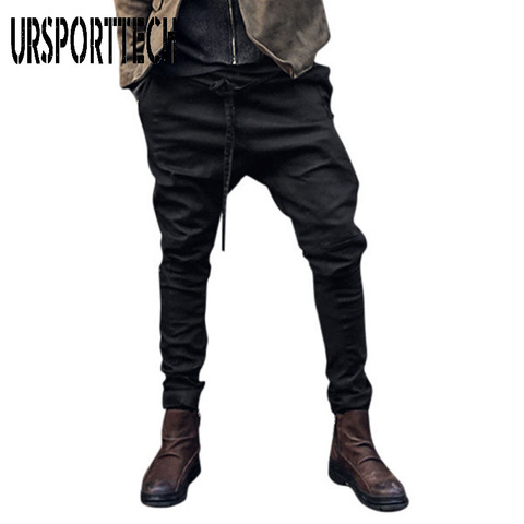 URSPORTTECH Streetwear Mens Joggers Pants Fashion Casual Harem Pants Baggy Slacks Trousers Sportwear Men Pants Plus Size S-3XL ► Photo 1/6