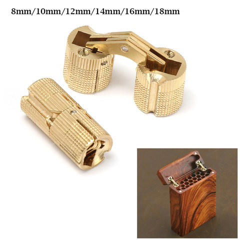Copper Brass Furniture Hinges 8-18mm Cylindrical Hidden Cabinet Concealed Invisible Door Hinges For Hardware Gift Box ► Photo 1/6