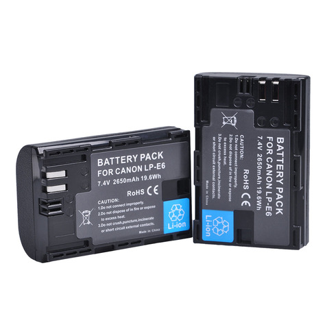 High Quality LP-E6 LP E6N LPE6 2650mAh Battery for Canon EOS 5D Mark II III 5DS 5DS R 6D 7D 60D 60Da 70D 80D 7D mark II III XC10 ► Photo 1/6