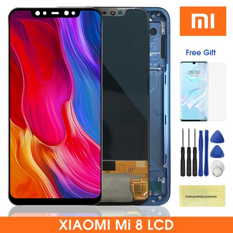 Super Amoled 6.21'' MI8 Lcd Display Replacement For Xiaomi Mi 8 LCD With Touch Screen Digitizer Assembly For Xiaomi 8 ► Photo 1/6