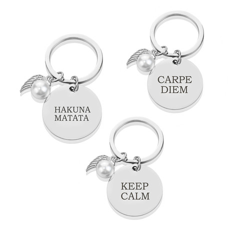 Hakuna Matata Carpe Diem Keychain Inspirational Positive Message Keychain & Keyring - The Gift For Women Men Seize The Day ► Photo 1/6