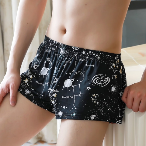 Men Boxer Underwear Ice silk Comfortable Home Underpants Men Breathable Printed Loose Boxer Shorts cuecas ► Photo 1/6