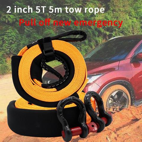 VODOOL Heavy Duty Car Tow Strap 5m 8 Tons Auto Emergency Safety Towing Rope Cable Wire With 2 Tow Hook For SUV Truck Trailer Car ► Photo 1/6
