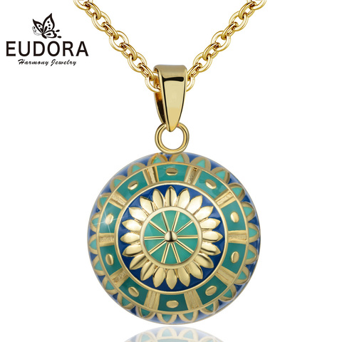 Eudora Green Harmony Pregnancy ball Necklace Pregnancy bola ball pendant with Sun Flower Luxury Jewelry for Women Shower gift ► Photo 1/6