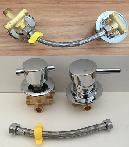 MTTUZK wall mounted 2/3/4/5 Ways water out brass shower faucet screw or intubation split shower cabin shower room mixing valve ► Photo 1/6