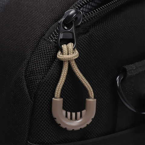 5PCs Black EDC MultiPurpose Zipper Rope Anti-theft Zipper Longer Tail Rope Bags Clip Buckle Outdoor Travel Kit Camping Equipment ► Photo 1/6