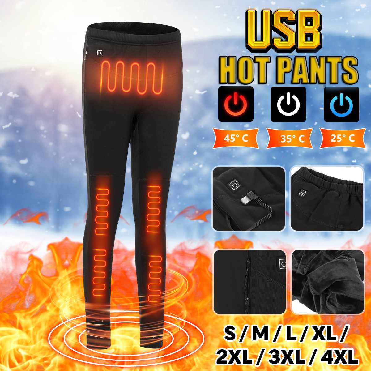 Electric Heating Pants Warming Trousers Heating Leggings