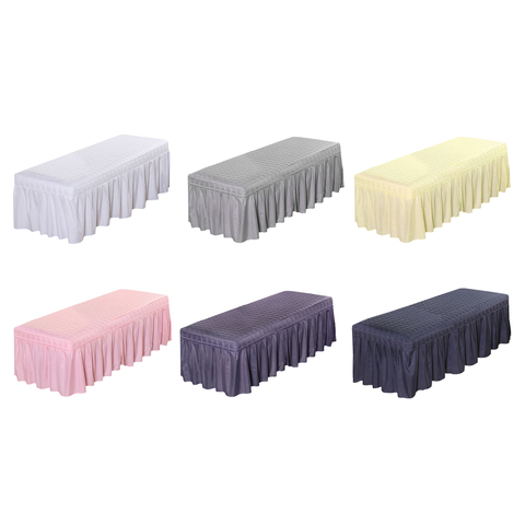 Cosmetic Beauty Massage Table Skirt Beauty Salon Bed Valance Sheet Cover with Face Breath Hole 4 Sizes Selective ► Photo 1/6