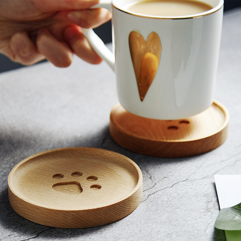 Natural Round Wood Coasters Cup Mat Tea Coffee Mug Drinks Holder