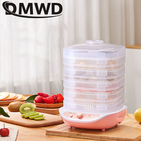 DMWD Household MINI Dried Fruit Vegetables Herb Meat Machine Food Dehydrator Pet Meat Dehydrated 5 trays Snacks Air Dryer EU US ► Photo 1/2