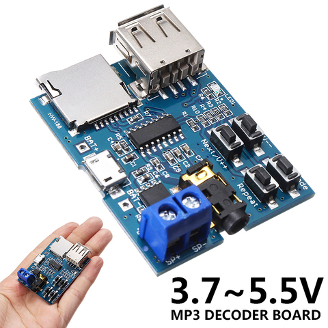 Onsale 1pc MP3 Format TF Card U Disk Decoder Board Built-in Amplifier Decoding Audio Player Mp3 Module Mayitr ► Photo 1/6