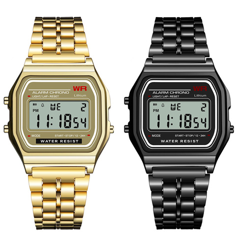 Women Men Unisex Watch Gold Silver Black Vintage LED Digital Sports Military Wristwatches Electronic Digital Present Gift Male ► Photo 1/5