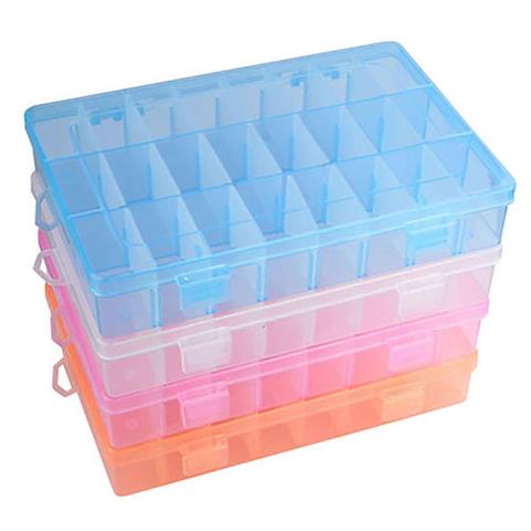 24 Compartments Plastic Box Case Jewelry Bead Storage Container Craft Organizer New ► Photo 1/6