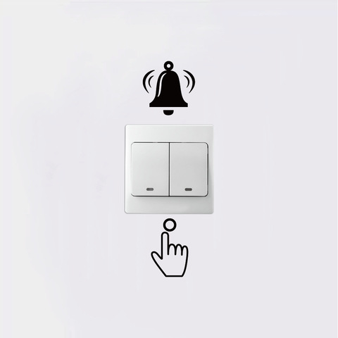 Cartoon Ring The Bell Switch Sticker Bell Design Wall Sticker Home Decor Hose Decoration Removable Bedroom Decor Stickers Mural ► Photo 1/5