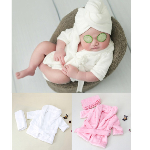 New Baby Bathrobes Bath Towel Solid Color Warm Baby Hooded Robe With Belt Newborn Photography Props Baby Photo Shoot Accessories ► Photo 1/6