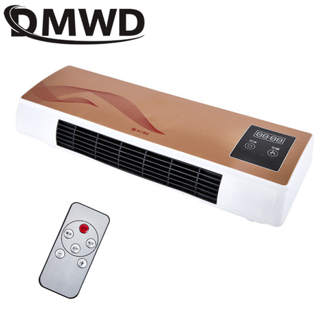 DMWD Wall-Mounted Electric Heater Fan Remote control Ceramic Thermal Heating Radiator Air Warmer Cooling Fans Ventilator EU Plug ► Photo 1/3