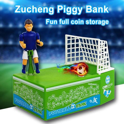 Electric Soccer Player Goal Kicking Piggy Bank Coin Money Saving Box Kids Toy ► Photo 1/6