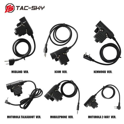 TAC-SKY U94 PTT Tactical PTT Outdoor Hunting Sports Tactical Headset Walkie Talkie Military Radio Headset Adapter PTTU94 PTT ► Photo 1/6