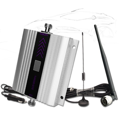 LTE 4G Repeater GSM Cellular Signal Booster 1800MHZ Car Cell Phone 4G Amplifier LCD Display With Whip Antenna For Vehicle Use - ► Photo 1/6