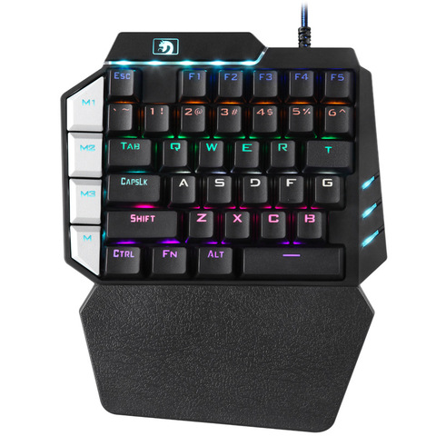 Mechanical Keyboard One-Hand Mechanical Feel Gaming Keyboard Colorful LED Smart Phone Computer Mini Keypad for Cellphone Gamer ► Photo 1/6