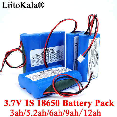 3.7V 18650 Lithium Battery Pack 1S2600mAh 5200mAh Fishing LED Light Bluetooth Speaker 4.2V Emergency DIY batteries+ Protection ► Photo 1/6