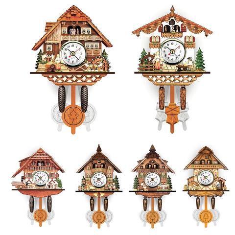 HOT SALES！！！New Arrival Antique Wooden Hanging Cuckoo Wall Time Alarm Clock Home Living Room Decoration Wholesale Dropshipping ► Photo 1/6