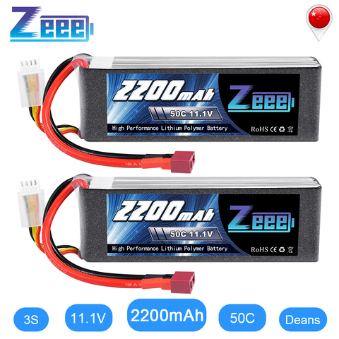 2units Zeee LiPo Battery 11.1V 3S 2200mAh 50C for RC Car with Deans Plug For RC Helicopter Drone Boat Airplane ► Photo 1/6