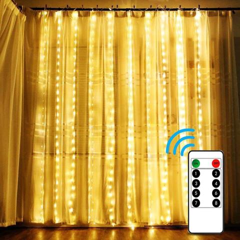 3x2/4x2 Remote Control icicle Curtain Fairy Lights Christmas Lights LED String Lights Garland Party Garden Street Wedding Decor ► Photo 1/6