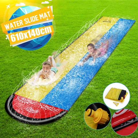 6.1M Double Single Inflatable Water Slide Mat Summer Waterskiing